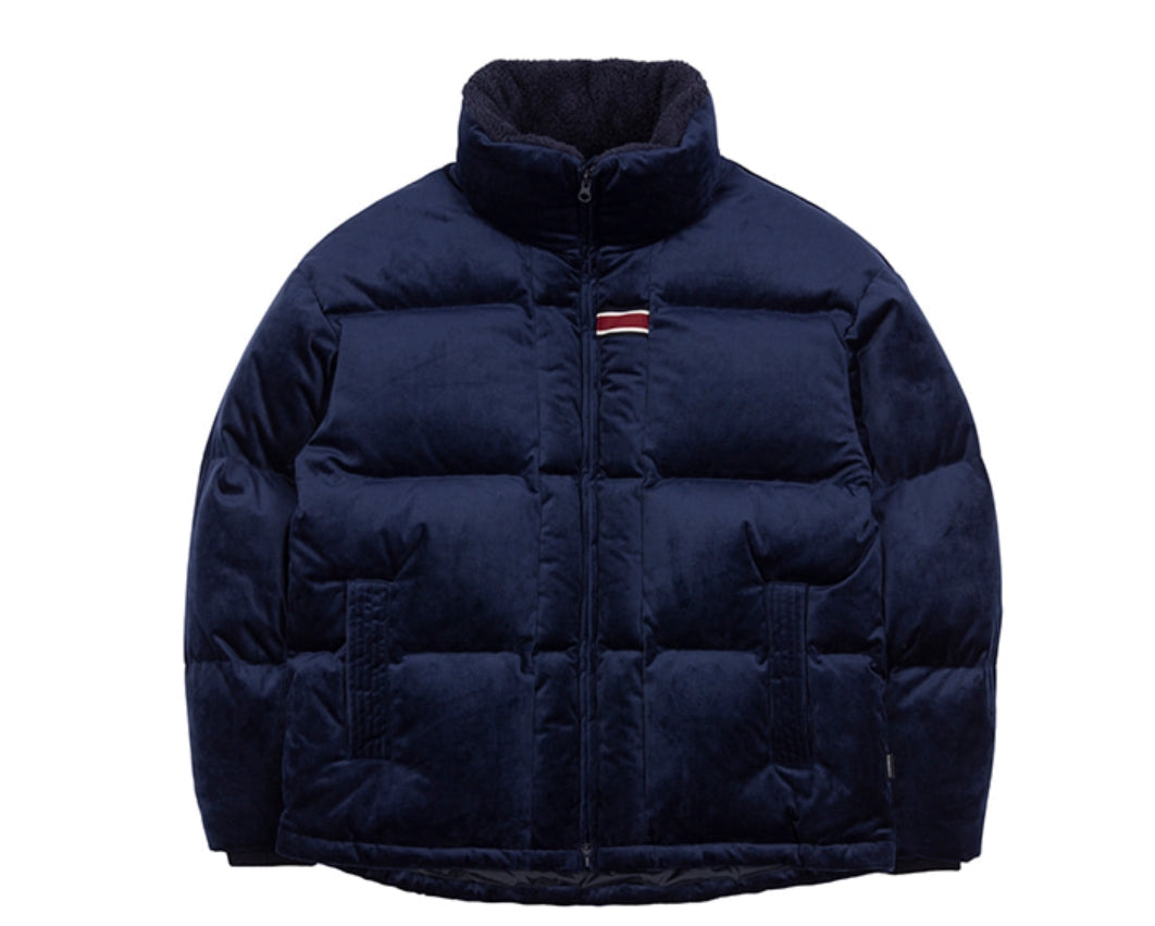 Romantic Crown Velvet Duck Down Parka_Dark Blue