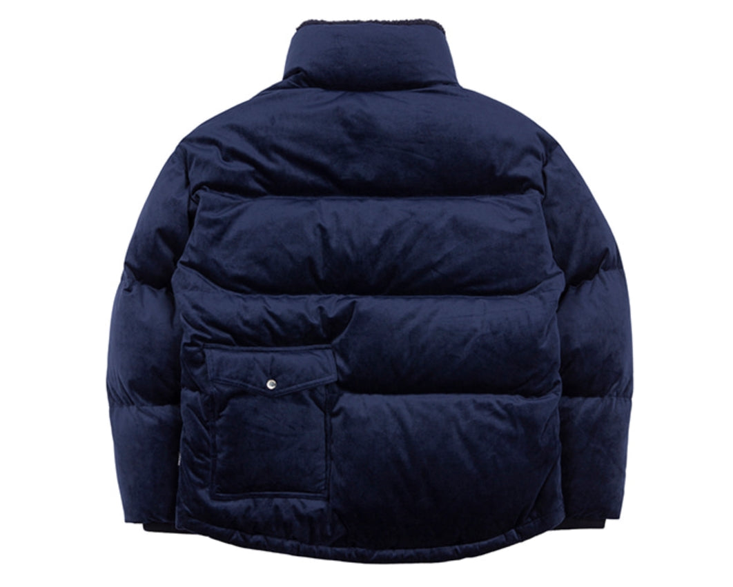 Romantic Crown Velvet Duck Down Parka_Dark Blue