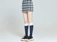 Romantic Crown Front Pocket Check Skirt_Oatmeal (20RCFWBSKF003OA)