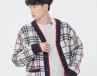 Romantic Crown Classic Check Cardigan_Oatmeal