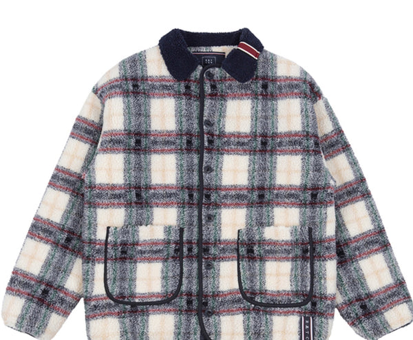 Romantic Crown Classic Check Fleece Jacket_Oatmeal (20RCFWOJKU002OA)