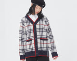 Romantic Crown Classic Check Cardigan_Oatmeal