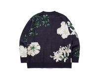 Romantic Crown Flowers Knit Cardigan_Navy