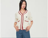 Romantic Crown Womans Cable Short Cardigan_Oatmeal (21RCSUOCAF001OA)