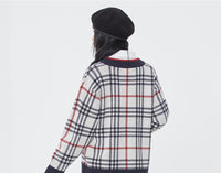 Romantic Crown Classic Check Cardigan_Oatmeal