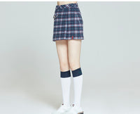 Romantic Crown Front Pocket Check Skirt_Navy (20RCFWBSKF003NA)