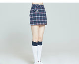 Romantic Crown Front Pocket Check Skirt_Navy (20RCFWBSKF003NA)