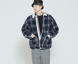 Romantic Crown Classic Check Fleece Jacket_Navy (20RCFWOJKU002NA)