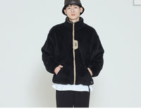 Romantic Crown Back Line Patch Fleece Jacket_Black (20RCFWOFLU001BK)