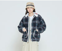 Romantic Crown Classic Check Fleece Jacket_Navy (20RCFWOJKU002NA)