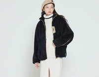 Romantic Crown Back Line Patch Fleece Jacket_Black (20RCFWOFLU001BK)