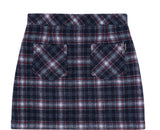 Romantic Crown Front Pocket Check Skirt_Navy (20RCFWBSKF003NA)