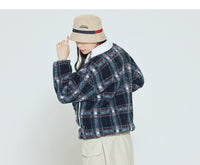 Romantic Crown Classic Check Fleece Jacket_Navy (20RCFWOJKU002NA)