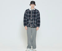 Romantic Crown Classic Check Fleece Jacket_Navy (20RCFWOJKU002NA)