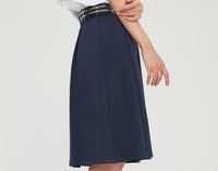 Romantic Crown Pleats Long Skirt_Navy (21RCSUBSKF002NA)