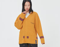 Romantic Crown Ribbed Knit Cardigan_Yellow