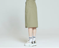 Romantic Crown Front Placket Skirt_Khaki (20RCFWBSKF002KH)