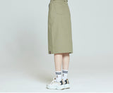 Romantic Crown Front Placket Skirt_Khaki (20RCFWBSKF002KH)