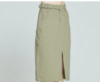 Romantic Crown Front Placket Skirt_Khaki (20RCFWBSKF002KH)