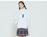 Romantic Crown Back Line Patch Fleece Jacket_Oatmeal (20RCFWOFLU001OA)