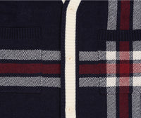 Romantic Crown Check Knitted Long Cardigan_Navy (20RCFWTCAU001NA)
