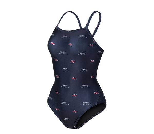 Romantic Crown [Barrel X RMTC] Back Strap Swimsuit_Deep Navy