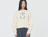 Romantic Crown Woman Rabbit Sweat Shirt_Oatmeal