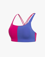 Spider Color Block Cross Bag Bra Top (SPGPCNBR254W-PNK)