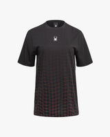 Spider Checkered Graphic Print Short Sleeve T-shirt (SPGMCNRS305U-BLK)