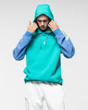 Spider Diagonal Color Block Hooded Sweatshirt (SPGPCNHD303U-GRN)