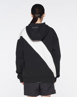 Spider Diagonal Color Block Hooded Sweatshirt (SPGPCNHD303U-BLK)