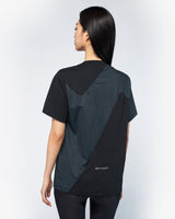 Sider Unisex Diagonal Grid Pattern Short Sleeve T-shirt (SPGMCNRS311U-BLK)