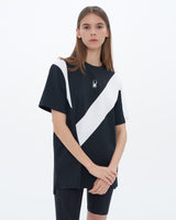 Spider Unisex Diagonal Color Block Short Sleeve T-shirt (SPGMCNRS301U-BLK)