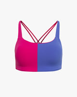 Spider Color Block Cross Bag Bra Top (SPGPCNBR254W-PNK)