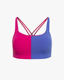 Spider Color Block Cross Bag Bra Top (SPGPCNBR254W-PNK)