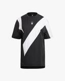 Spider Unisex Diagonal Color Block Short Sleeve T-shirt (SPGMCNRS301U-BLK)