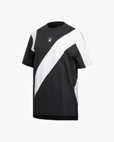 Spider Unisex Diagonal Color Block Short Sleeve T-shirt (SPGMCNRS301U-BLK)