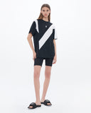 Spider Unisex Diagonal Color Block Short Sleeve T-shirt (SPGMCNRS301U-BLK)