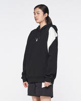 Spider Diagonal Color Block Hooded Sweatshirt (SPGPCNHD303U-BLK)