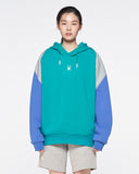 Spider Diagonal Color Block Hooded Sweatshirt (SPGPCNHD303U-GRN)