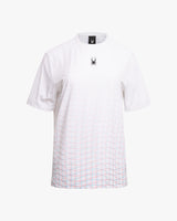 Spider Checkered Graphic Print Short Sleeve T-shirt (SPGMCNRS305U-WHT)