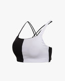 Spider Color Block Cross Bag Bra Top (SPGPCNBR254W-BLK)