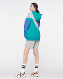 Spider Diagonal Color Block Hooded Sweatshirt (SPGPCNHD303U-GRN)