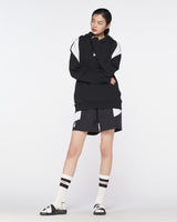 Spider Diagonal Color Block Hooded Sweatshirt (SPGPCNHD303U-BLK)