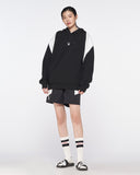 Spider Diagonal Color Block Hooded Sweatshirt (SPGPCNHD303U-BLK)