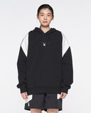 Spider Diagonal Color Block Hooded Sweatshirt (SPGPCNHD303U-BLK)