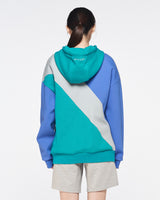 Spider Diagonal Color Block Hooded Sweatshirt (SPGPCNHD303U-GRN)